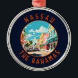 Nassau Bahamas Travel Art Vintage Metal Tree Decoration<br><div class="desc">Nassau retro vector travel design. It lies on the island of New Providence,  with neighbouring Paradise Island accessible via Nassau Harbour bridges.</div>