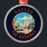 Nassau Bahamas Travel Art Vintage Metal Tree Decoration<br><div class="desc">Nassau retro vector travel design. It lies on the island of New Providence,  with neighbouring Paradise Island accessible via Nassau Harbour bridges.</div>