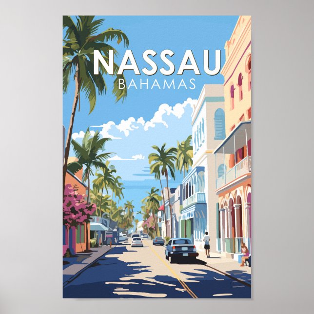 Nassau Bahamas Travel Art Vintage Poster (Front)