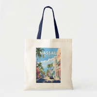 Nassau Bahamas Travel Art Vintage