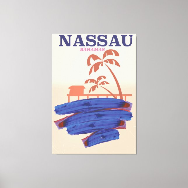 Nassau Bahamas travel beach poster Canvas Print (Front)