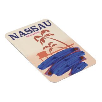 Nassau Bahamas travel beach poster Magnet