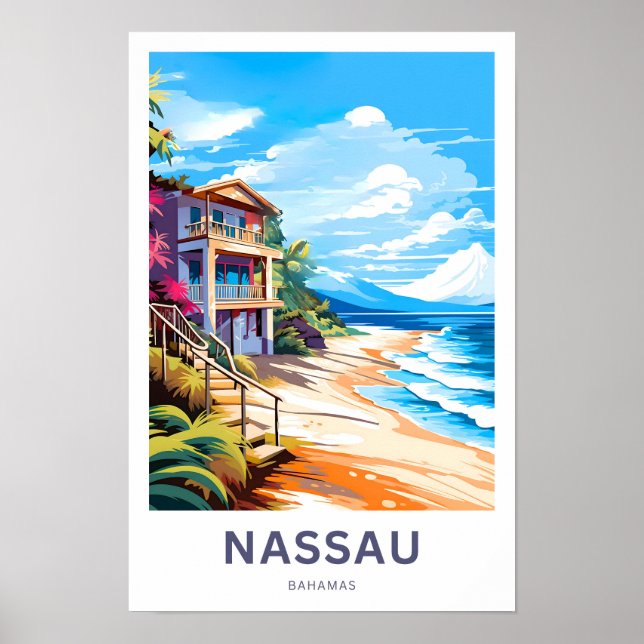 Nassau Bahamas Travel Print (Front)