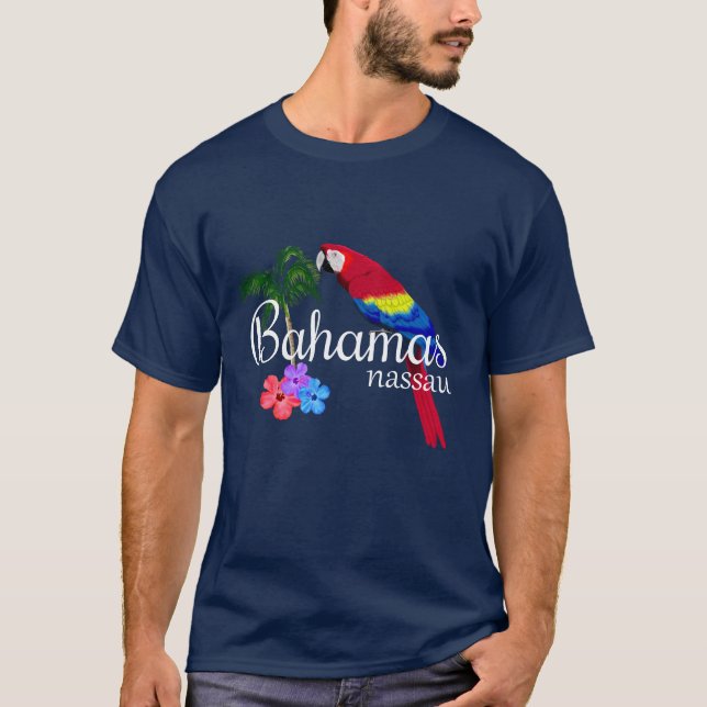 Nassau Bahamas Tropical Destination T-Shirt (Front)