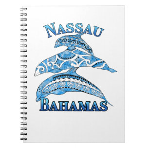 Nassau Bahamas Vacation Tribal Dolphins Notebook