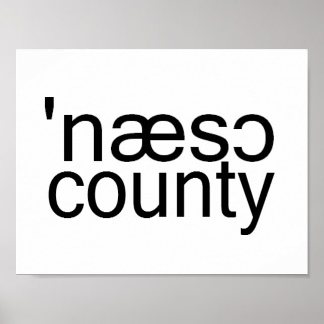 Nassau County Long Island Phonetic Spelling Poster (Front)