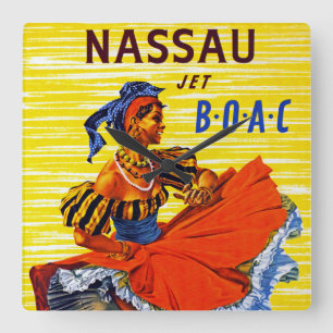 Nassau Jet Square Wall Clock