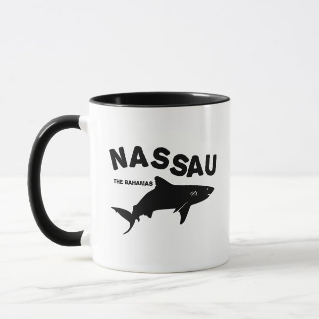 Nassau - The Bahamas Shark Diving T-Shirt Mug (Left)