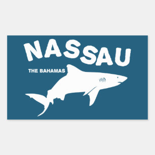 Nassau - The Bahamas Shark Diving T-Shirt Rectangular Sticker