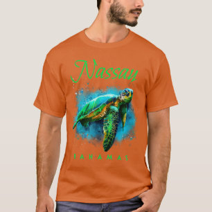 Nassau The Bahamas Watercolor Sea Turtle T-Shirt