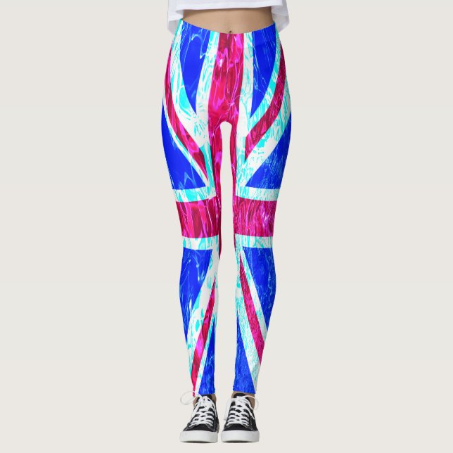 Nasser Union Jack, United Kingdom national flag Leggings (Front)
