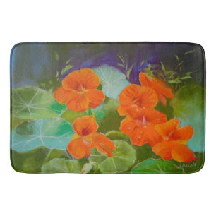 Nasturtium Bloom - Botanical Pastel Bath Mat