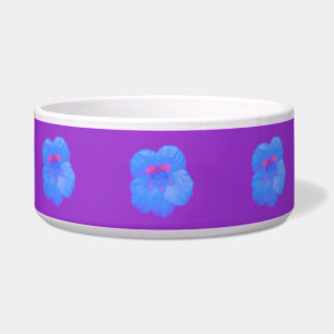 Nasturtium Bright Blue Dog Bowl