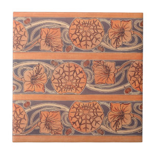 Nasturtium  Burnt Orange Ceramic Tile