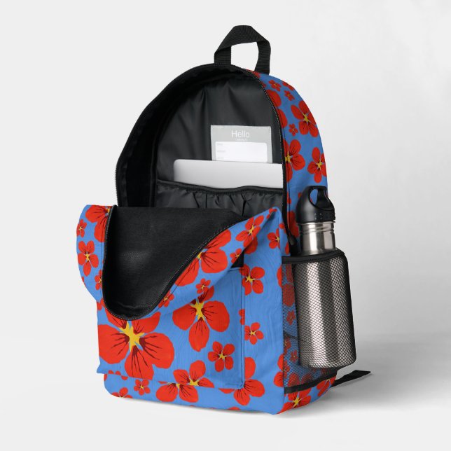 Nasturtium Design Backpack (Back Corner Right (Open))