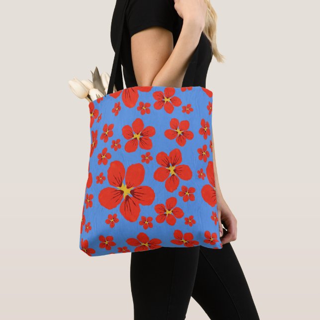Nasturtium design tote bag (Close Up)