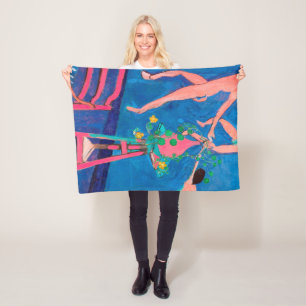 Nasturtium Flowers in the Atelier, Matisse Fleece Blanket