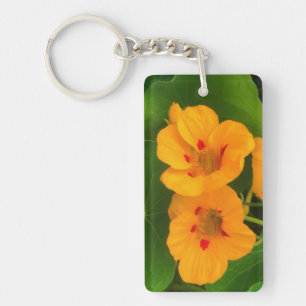 Nasturtium Flowers Key Ring