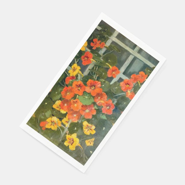 Nasturtium Guest Towel Napkin (Corner)