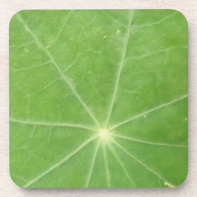 Nasturtium Leaf Cork Coaster (Front)