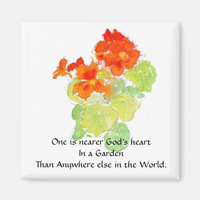 Nasturtium Magnet with Quote (Front)