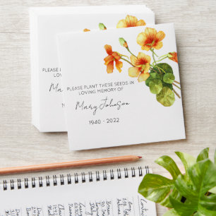 Nasturtium Simple Memorial Seed Envelope