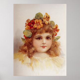 Nasturtium Wreath Poster