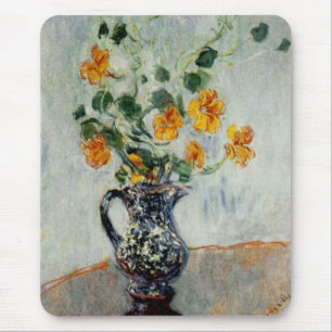Nasturtiums in a Blue Vase by Monet Mouse Mat