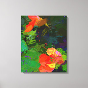 Nasturtiums Stretched Canvas Print