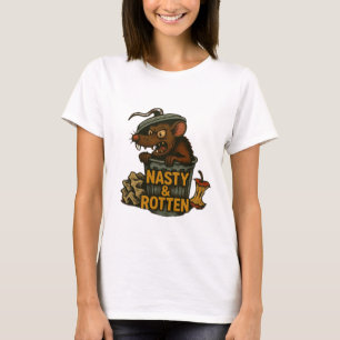 Nasty and rotten. Rat in a trash can. Graphic  T-Shirt