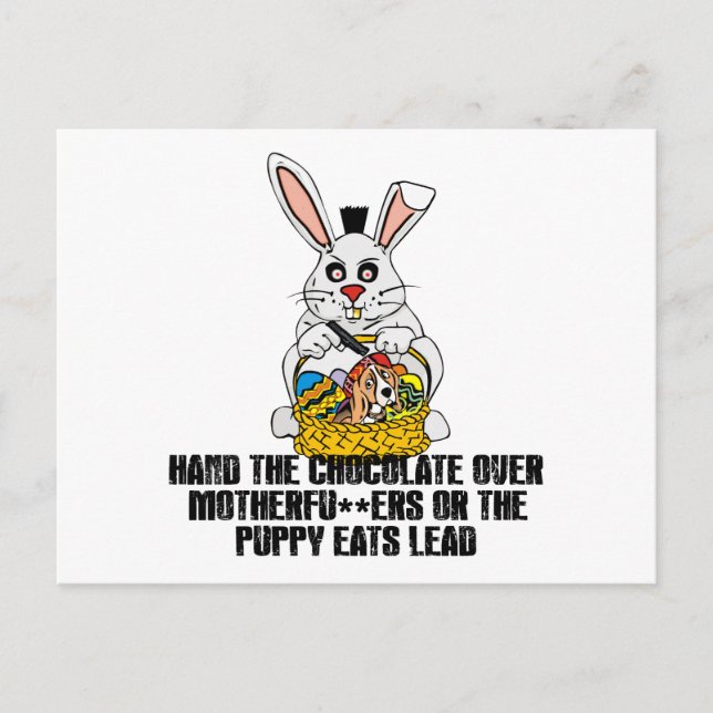 Nasty Easter bunny Holiday Postcard (Front)
