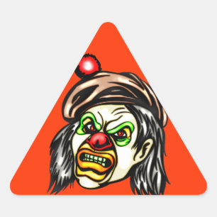 Nasty Evil Clown Triangle Sticker
