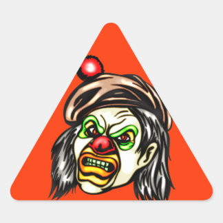 Nasty Evil Clown Triangle Sticker