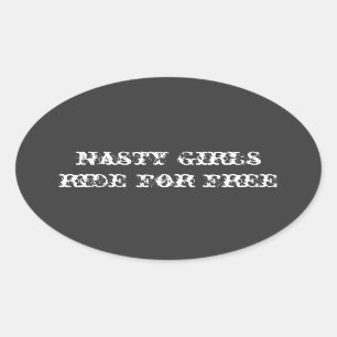 nasty girls ride for free helmet sticker