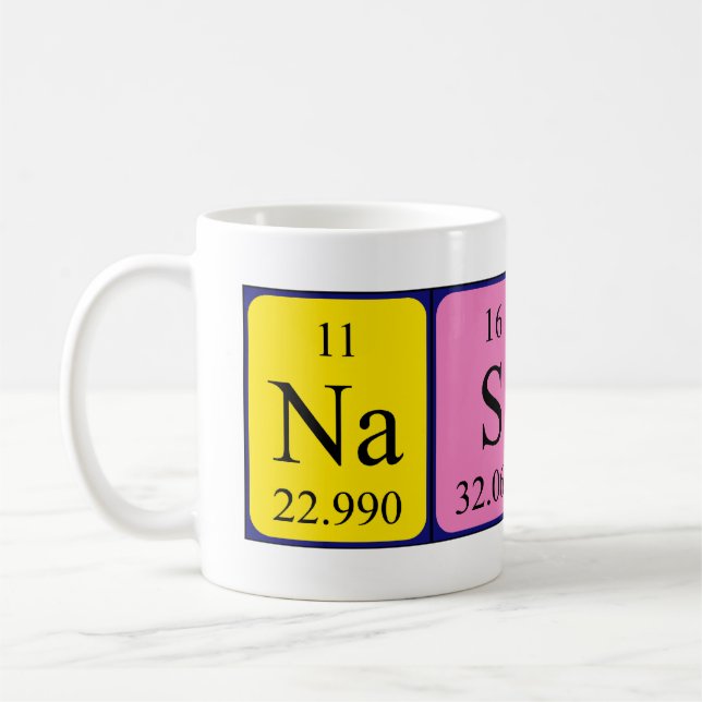 Nasty periodic table name mug (Left)