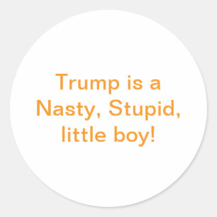 Nasty Stupid little boy Trump Hankamer Artjunkhaus Classic Round Sticker