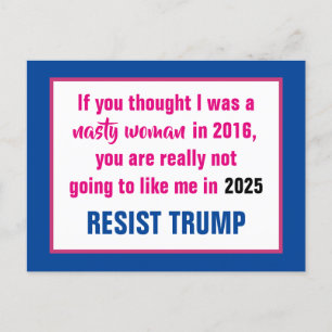 Nasty Woman 2025 Anti-Trump Anti-Musk Postcard