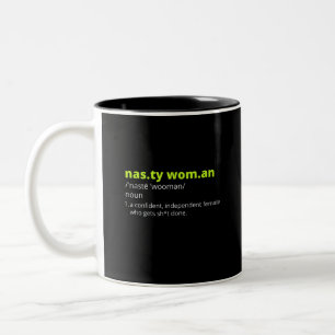 Nasty Woman Dictionary Definition Two-Tone Coffee Mug