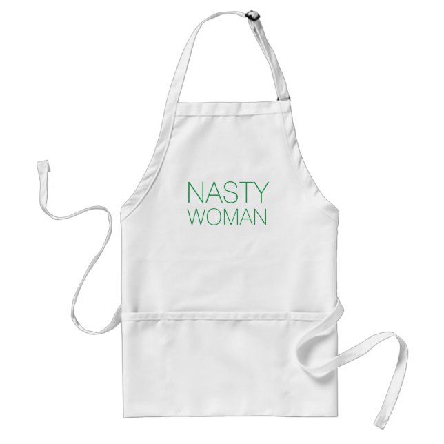 "nasty woman" green letters standard apron (Front)