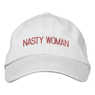 Nasty Woman hot pink fuchsia custom text modern Embroidered Hat