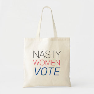 "nasty woman vote" Black white blue red Tote Bag