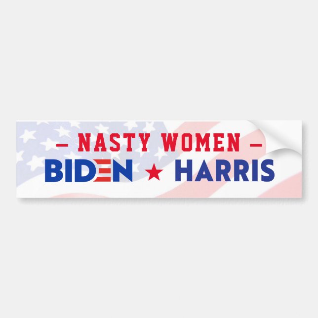 NASTY WOMEN FOR JOE BIDEN & KAMALA HARRIS 2020 BUMPER STICKER (Front)