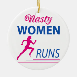 Nasty women runs ceramic tree decoration