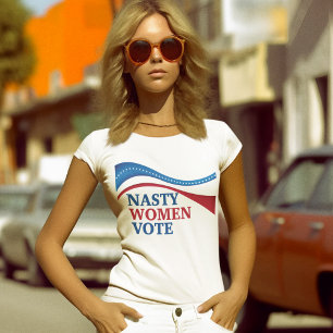 Nasty Women Vote American Flag Feminist Women's T-Shirt