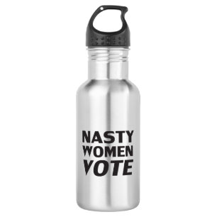 "nasty women vote" Black letters - 532 Ml Water Bottle