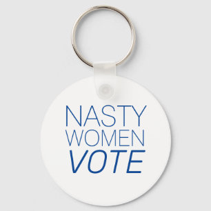 'Nasty Women Vote" blue white Key Ring