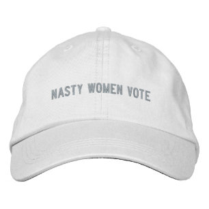 Nasty women vote pink custom text modern embroidered hat