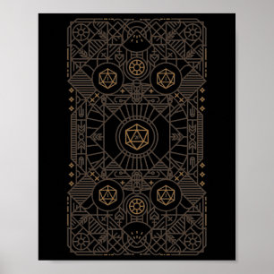 Nat20 Critical Fail D20 Dice Tabletop RPG Retro Poster