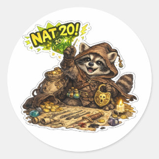 Nat 20 Dice Hoarding Racoon RPG Sticker