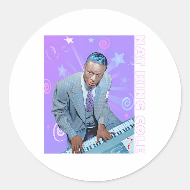 Nat King Cole Classic Round Sticker (Front)